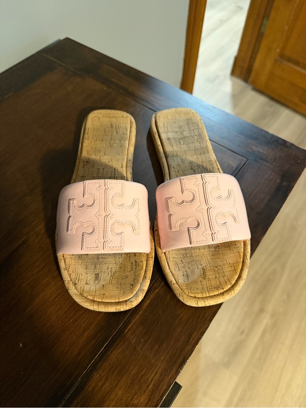 Tory Burch Pink Cork Slides